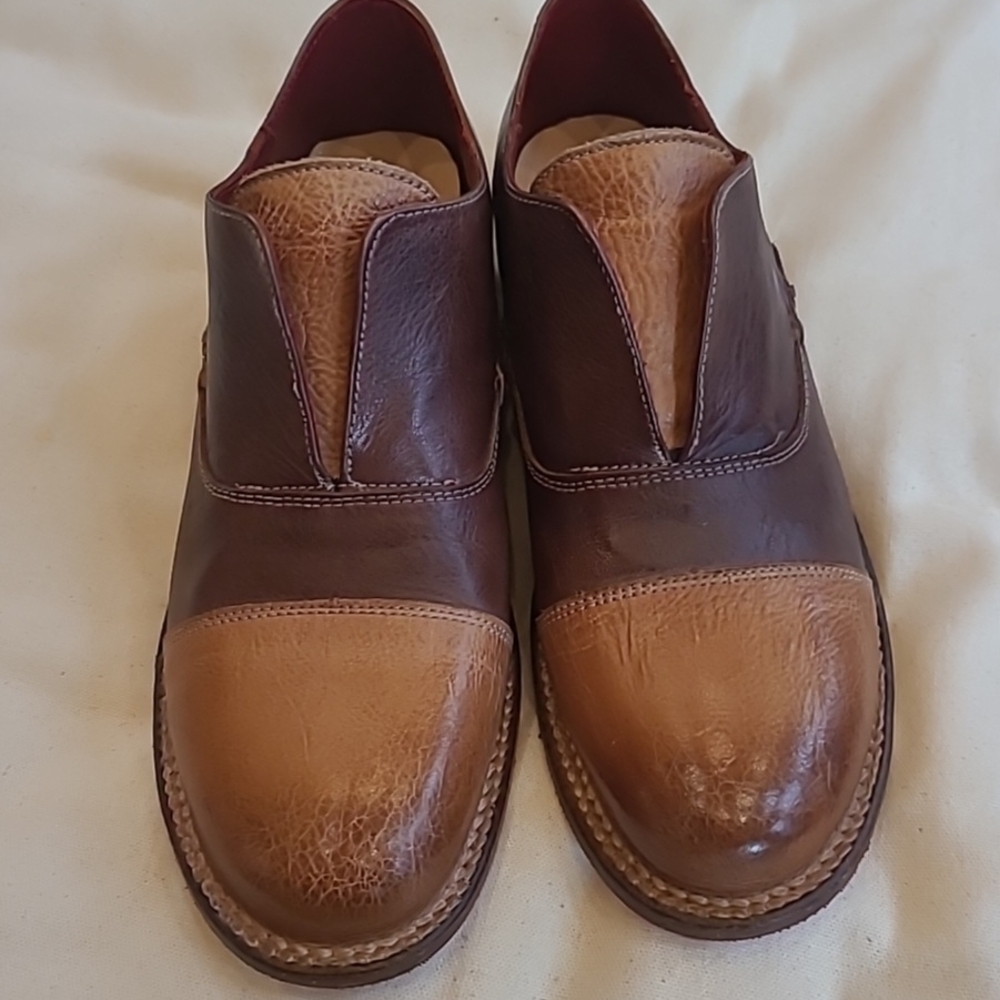 Bed Stu Two-Tone Leather Loafers